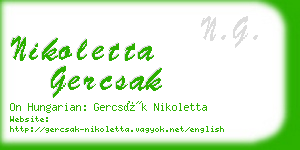 nikoletta gercsak business card